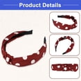 thumbnail image 4 of Vocoste Polka Dot Headbands Knotted Headbands for Women Knot Elastic Hair Hoop Red, 4 of 6