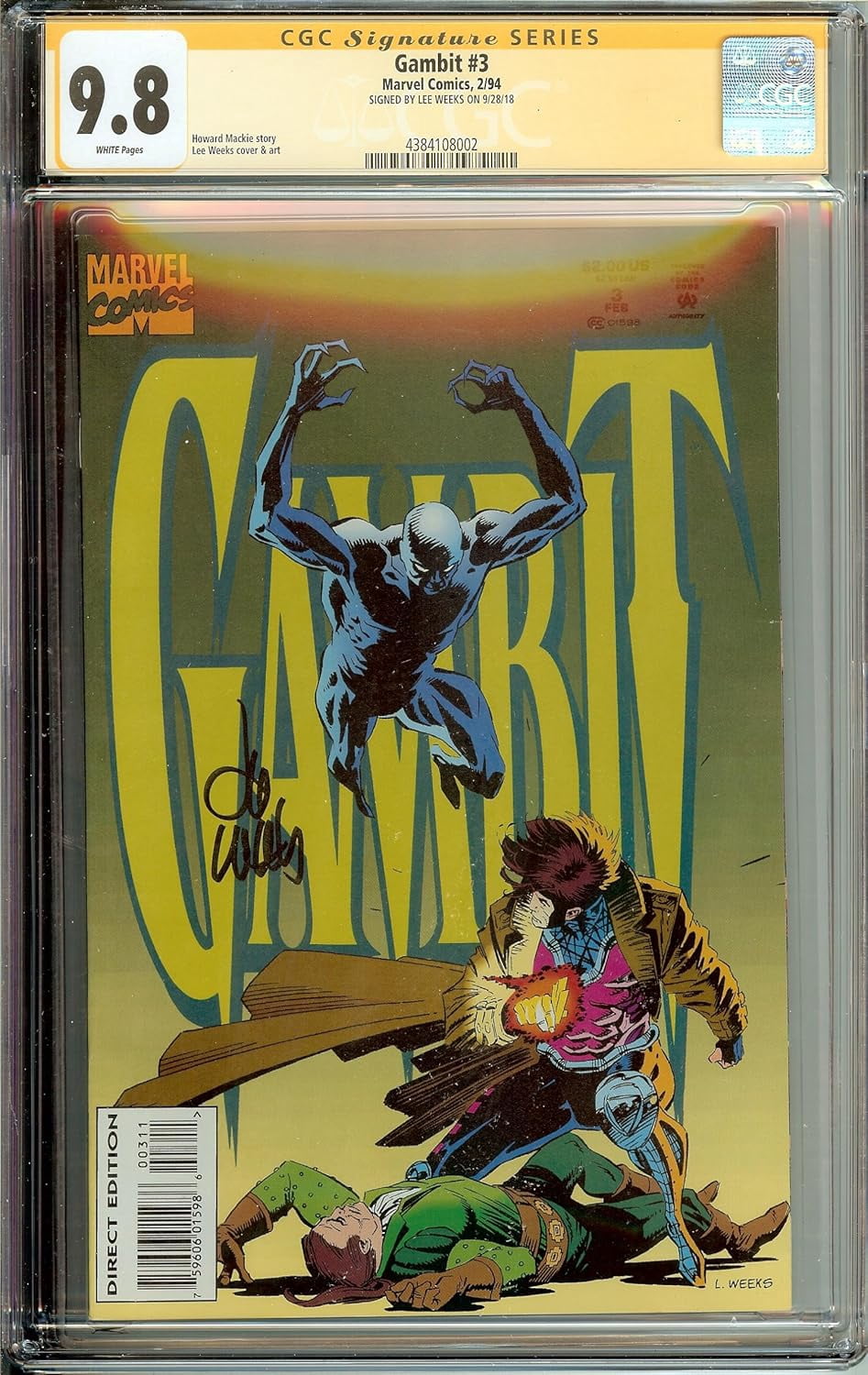 Gambit #3 CGC 9.8 NM Signed  Lee Weeks
