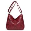 thumbnail image 2 of Bolsa bandolera de PU para mujer bandolera de color sólido multicapa (Rojo) Likrtyny Para Estrenar, 2 of 6
