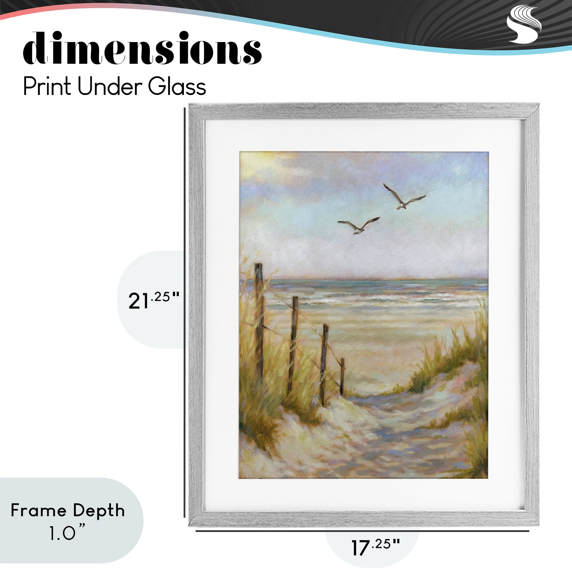 Stupell Industries Tranquility Beach Coastal Path Gray Framed Print Under Glass, design by Linda Sperruzzi