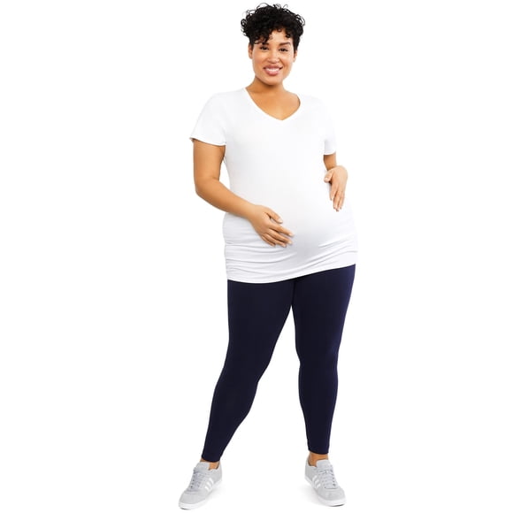 Motherhood Maternity Women's Maternity Essential Stretch Full Length Secret Fit Belly Leggings, Navy, 3X