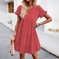 thumbnail image 2 of Ketyyh-chn99 Long Dresses for Women Sun Dress Dresses for Women Floral Print Dresses Boho Short Sleeve Flowy Loose Mini Dress Red,XL, 2 of 5
