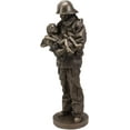 thumbnail image 3 of Fire Fighter Holding a Child Statue Figurine Firefighter Fireman Firemen Gift, 3 of 6