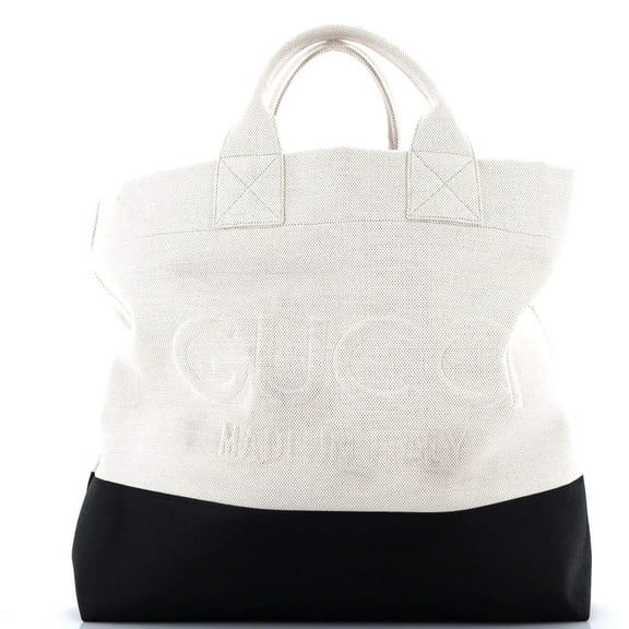 Pre-Owned Logo Embossed Open Tote Canvas By Rebag
