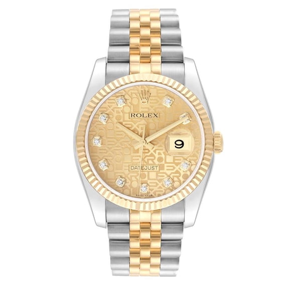 Pre-Owned Rolex Datejust 116233 36 mm Anniversary Diamond Dial Steel & Yellow Gold Jubilee Bracelet Men’s Watch