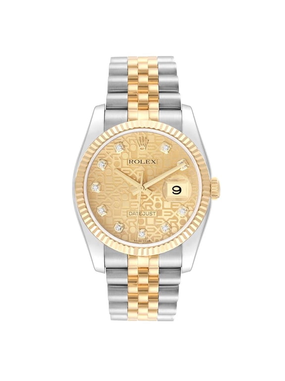 Pre-Owned Rolex Datejust 116233 36 mm Anniversary Diamond Dial Steel & Yellow Gold Jubilee Bracelet Men’s Watch