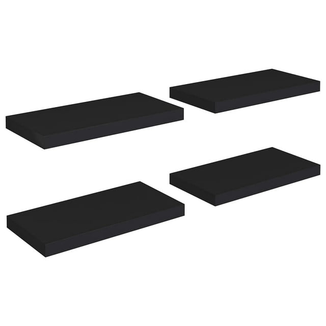 Estantes de Pared Flotantes Casafoyer 4 piezas Negro 50x23x4 cm MDF