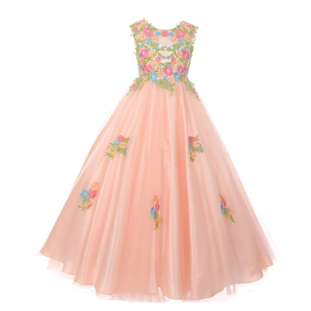 floral embroidered bridesmaid dress
