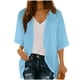 thumbnail image 3 of TaTaai 3/4 Sleeve Casual Cardigan Top, Women's Mid Length Cover Shirt, Fashion Spring Summer Blouse, Perfect for Home Work Party Use Gift, 3 of 8