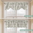 thumbnail image 4 of Spring Flowers Tie Up Valance Curtains for Windows, Kitchen Curtains Window Shades, Farmhouse Sage Green Pastoral Floral Leaf Light Filtering Roman Curtain Valances for Bedroom/Bathroom/Cafe 42"x12", 4 of 9