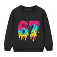 thumbnail image 4 of Tisuna Crewneck Sweatshirt For Girls Child 67 Print Long Sleeve Pullover Tops Fashion Breathable Kids Spring Autumn Casual Wear Size 2-3 Years Black, 4 of 6