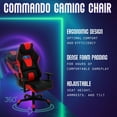 thumbnail image 6 of Hanover Commando Ergonomic Gaming Chair in Black and Red with Adjustable Gas Lift Seating and Lumbar Support, 6 of 8
