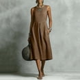 thumbnail image 7 of SAWOBUUN Womens Sleeveless Cotton Blend Midi Dress Crew Neck Casual Loose Fit Tank Dress Casual Summer Dress, 7 of 7