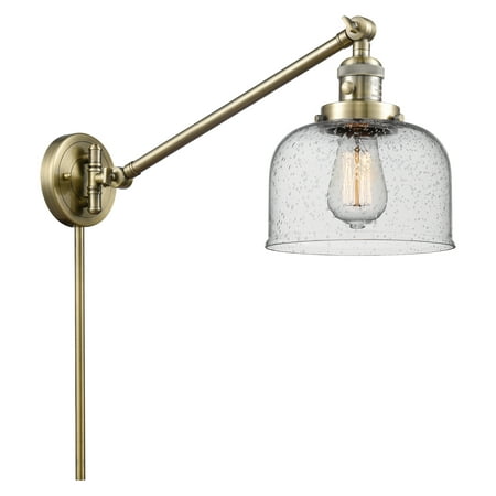 

Innovations 237-AB-G74-LED Large Bell 1 Light Swing Arm part of the Franklin Restoration Collection Antique Brass