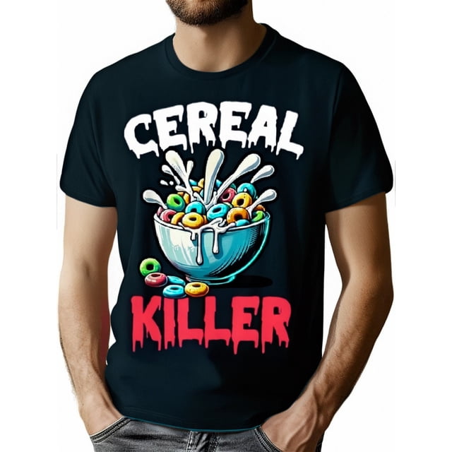 Cereal Killer Funny Adult Humor Print T-Shirt