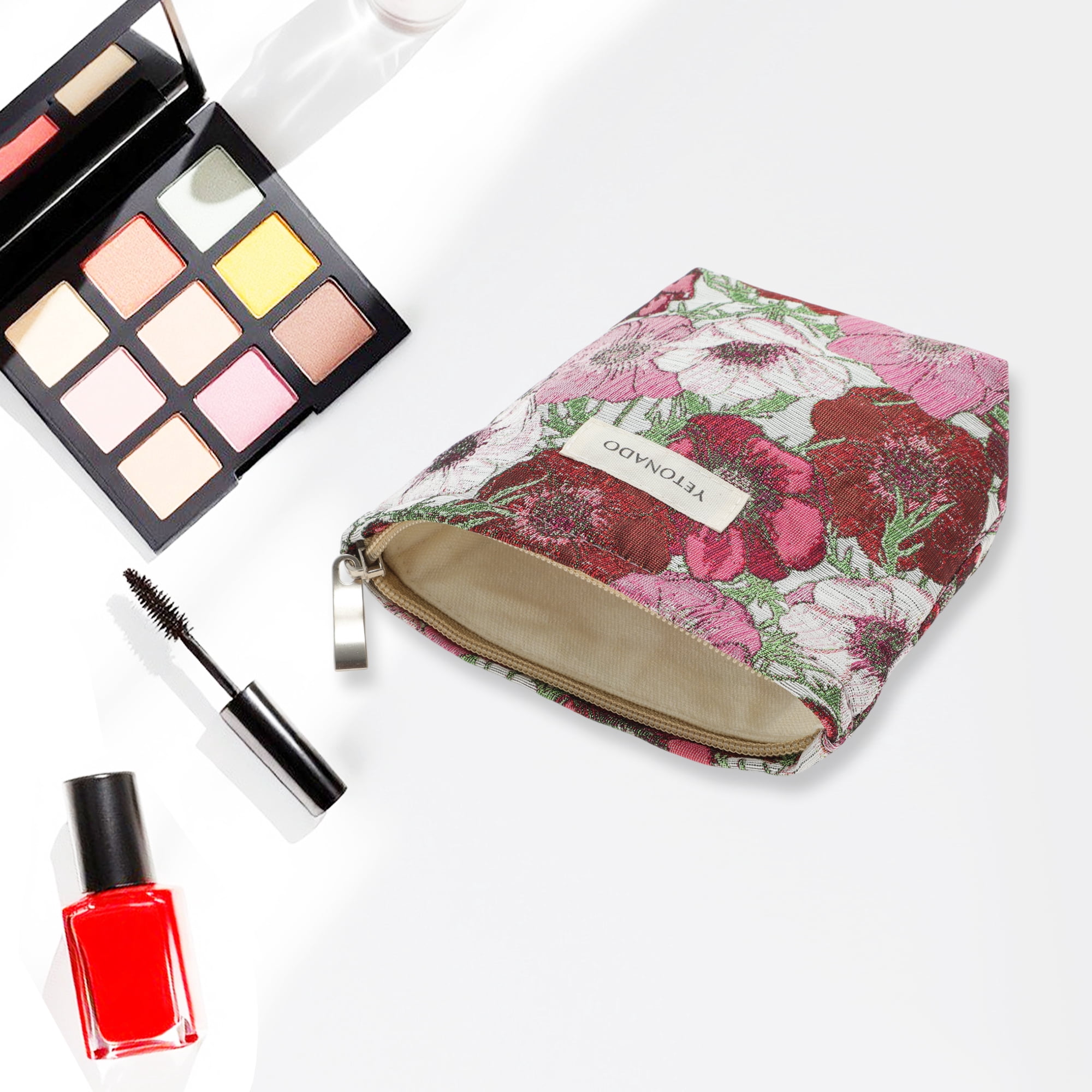 Unique Bargains 1 Pc Trendy Jacquard Weave Handheld Makeup Bag Small