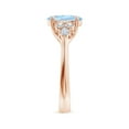thumbnail image 3 of Angara Natural 1.5 Ct. Aquamarine with Diamond Classic Ring in 14K Rose Gold for Women (Ring Size: 5), 3 of 10