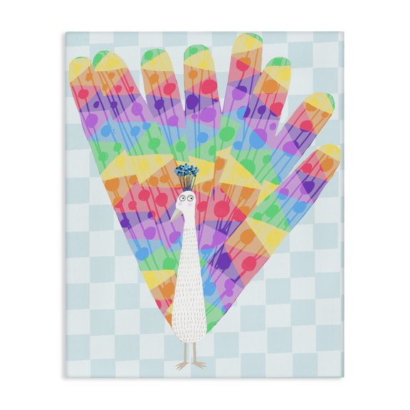Stupell Industries Contemporary Bright Rainbow Peacock Canvas Art, 16 x 20, by Carla Daly