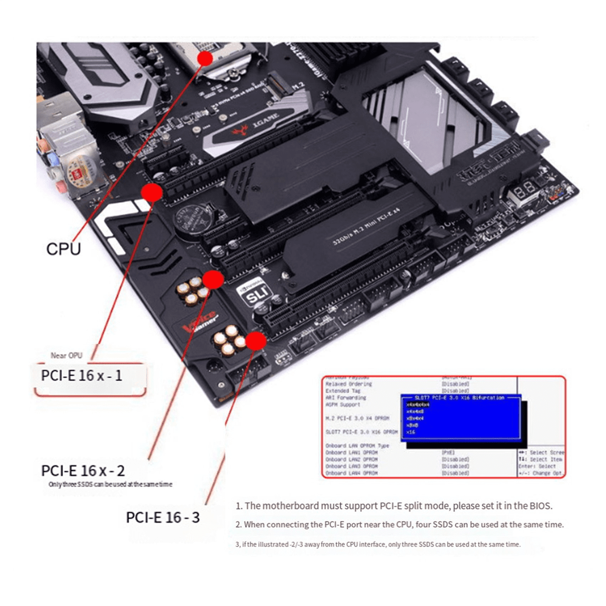 2X PCIe 4.0 X16 to 4 Ports NVMe-Compatible Expansion Card PCI-E Gen4/3 SlimSAS 8I SFF8654 Graphics Card Adapter
