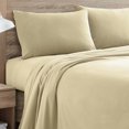 thumbnail image 2 of 100 Percent Cotton Double Brushed Flannel Sheet Set - 170 GSM Heavyweight, Deep Pockets - Sand Color Twin XL, 2 of 5