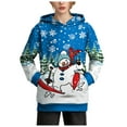 thumbnail image 2 of DHFJKG Pullover Child Toddler Boys Girls Christmas Long Sleeve Cartoon Snowman Prints Warm Hoodie Pullover Tops Kids Round Neck Soft Tops, 2 of 7