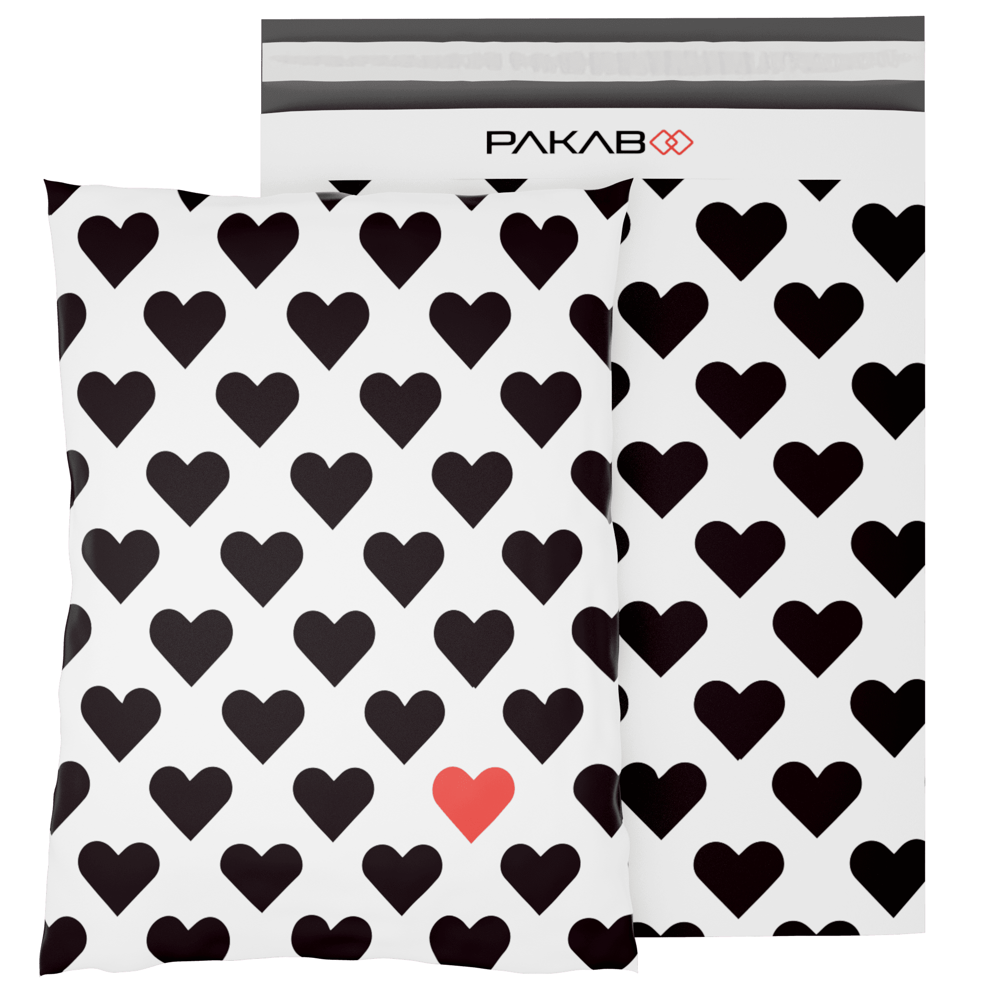 Non-Padded Envelopes with Tamper Proof Self-Seal Love Heart Print Packaging PAKABOO Poly Mailer Shipping Bags 10x13 Inch 100 Pack