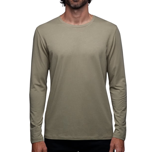 Playera Manga Larga Para Hombre De Algodón Pima y Tela Spandex Unbranded Co Long Sleeve Crew Neck Mynt XL