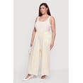 thumbnail image 2 of Women's Plus Size Sleeveless Striped Ribbed Knit Jumpsuit, 2 of 3