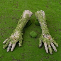 Moss-Covered Zombie Hands Prop - Realistic Broken Decayed Hands for Outdoor Halloween Graveyard Decor, Haunted House & Garden Scene Setup