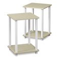 thumbnail image 1 of Furinno Simplistic Wooden Flat Top Home Decor End Tables, Cream (2 Pack), 1 of 4