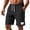 Black [Solid], variant on Casual Shorts for Men Vintage Lightweight Patch Cotton Bermuda Shorts Breathable Elastic Waist Drawstring Beach Vacation Short with Pocket