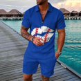 thumbnail image 4 of Vedolay Short Set For Men Casual Men's Casual 2 Piece Outfits Set Summer Tracksuit Hawaii Beach Set,Blue M, 4 of 5