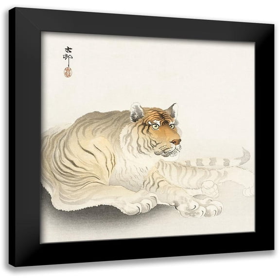 Koson, Ohara 12x12 Black Modern Framed Museum Art Print Titled - Tiger