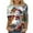 Red, variant on successthop Womens Christmas Shirts Ugly Graphic Snowman Plus Size 3/4 Sleeve Clothes Oversized Crewneck Vacation Top