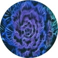 thumbnail image 1 of Ahgly Company Machine Washable Indoor Round Transitional Denim Dark Blue Area Rugs, 7' Round, 1 of 7