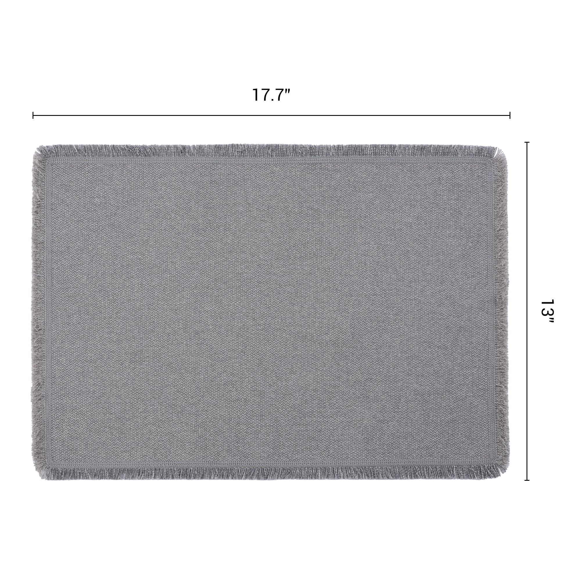 Unique Bargains Farmhouse Placemats 4pcs Cotton Linen Gray 17.7"x13"