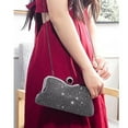 thumbnail image 6 of Evening Bag Woman Clutch Shiny Party Bag Versatile Handmade Bag Shoulder Satchel Bag, Bridal Prom Wedding Handbag/Black, 6 of 9