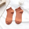 thumbnail image 6 of TELOLY Women Ankle Socks Cotton Womens Ruffle Ankle Socks - 10 Pairs Ruffle Turn-Cuff Casual Socks Short Socks, 6 of 10