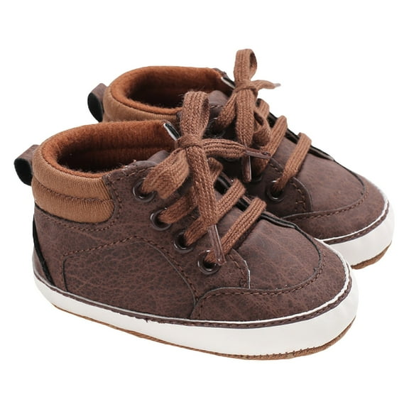 Otqutp Children Round Toe Shoes&nbsp;Toddler Boy Girl Mid To High Top Casual Shoes Soft Soled Toddler Fall Winter Shoes for 0 To 12Months(Brown,9-12Months)