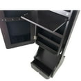 thumbnail image 4 of ViscoLogic Brooks Mirrored Jewelry Cabinet Armoire Stand, Mirror, Necklaces, Bracelets, Rings, Make up Tray and Large Drawer Base with LED Lights(Brown), 4 of 7