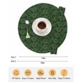 thumbnail image 6 of 13 Inch Round Placemats Set of 4, Dark Green Gold Floral Non Slip Heat Insulation PP Table Mats, Modern Abstract Art Spring Flowers Washable Place Mats for Kitchen Dining Party Table Decor, 6 of 7