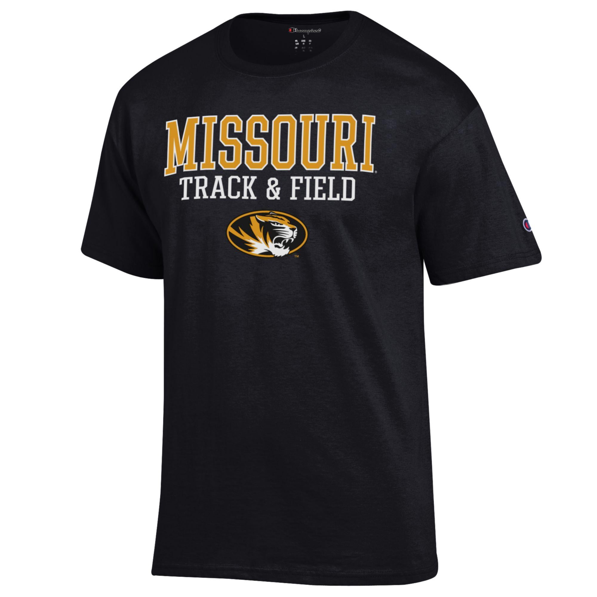 Men's Champion  Black Missouri Tigers Track & Field Stack T-Shirt