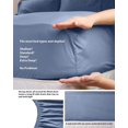 thumbnail image 3 of HTOOQ 6 PC Sheet Set Bamboo Sheets Deep Pockets 18" Eco Friendly Wrinkle Free Sheets Machine Washable Hotel Bedding Silky Soft HTOOQ Oxford King, 3 of 6