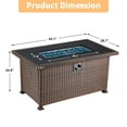 thumbnail image 7 of Gyutei44-in Rectangle 50,000 BTU PE Rattan Propane Fire Pit Table with Lid, Non-Glass Wind Cover, 7 of 7