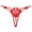 Red, variant on Panties for Women,Embroidered Hollow Low Waist Underwear Open Cut Thong with Pearl Massage Detail,Womens Underwear,Black,One Size