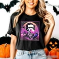 thumbnail image 5 of Synthwave 80's Styled Edgar Allan Poe Horror T-Shirt, Vaperwave Classic Retro Neon Halloween Tee, 5 of 5