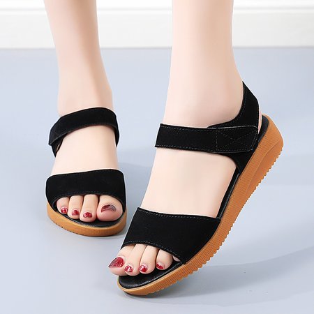 

LIANGP Women s Sandals Shoes Wedge Platform Sandals Fashion Women Sandals Soft Sole Casual Sandals And Slippers Women s Shoes Black Size 7