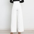 thumbnail image 4 of Pantalones Casual Cintura Suelta Color Puro Elegante Traje De Viaje Pantalones Para El Lugar De Trabajo, 4 of 8