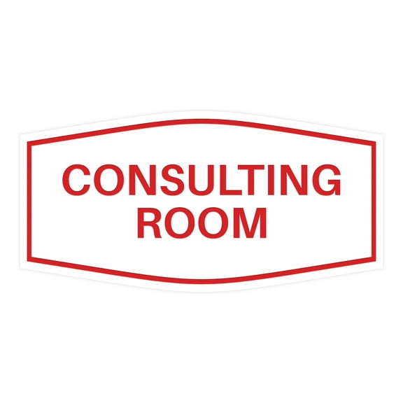 Signs ByLITA Fancy Consulting Room Sign (White/Red) - Large