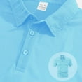 thumbnail image 5 of Men's Polo Shirts Trend Solid Color Short Sleeve Button Up Lapel Comfortable Tops Casual Summer Fall T Shirts for Man Light Blue XL, 5 of 9